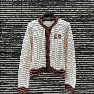 Miu Miu White and Brown Cardigan
